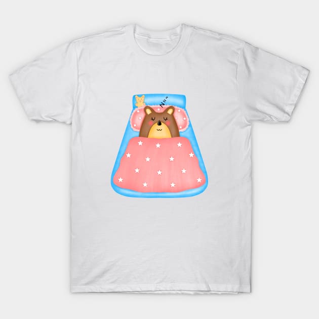 Sleeping groundhog T-Shirt by Onanong art design shop.